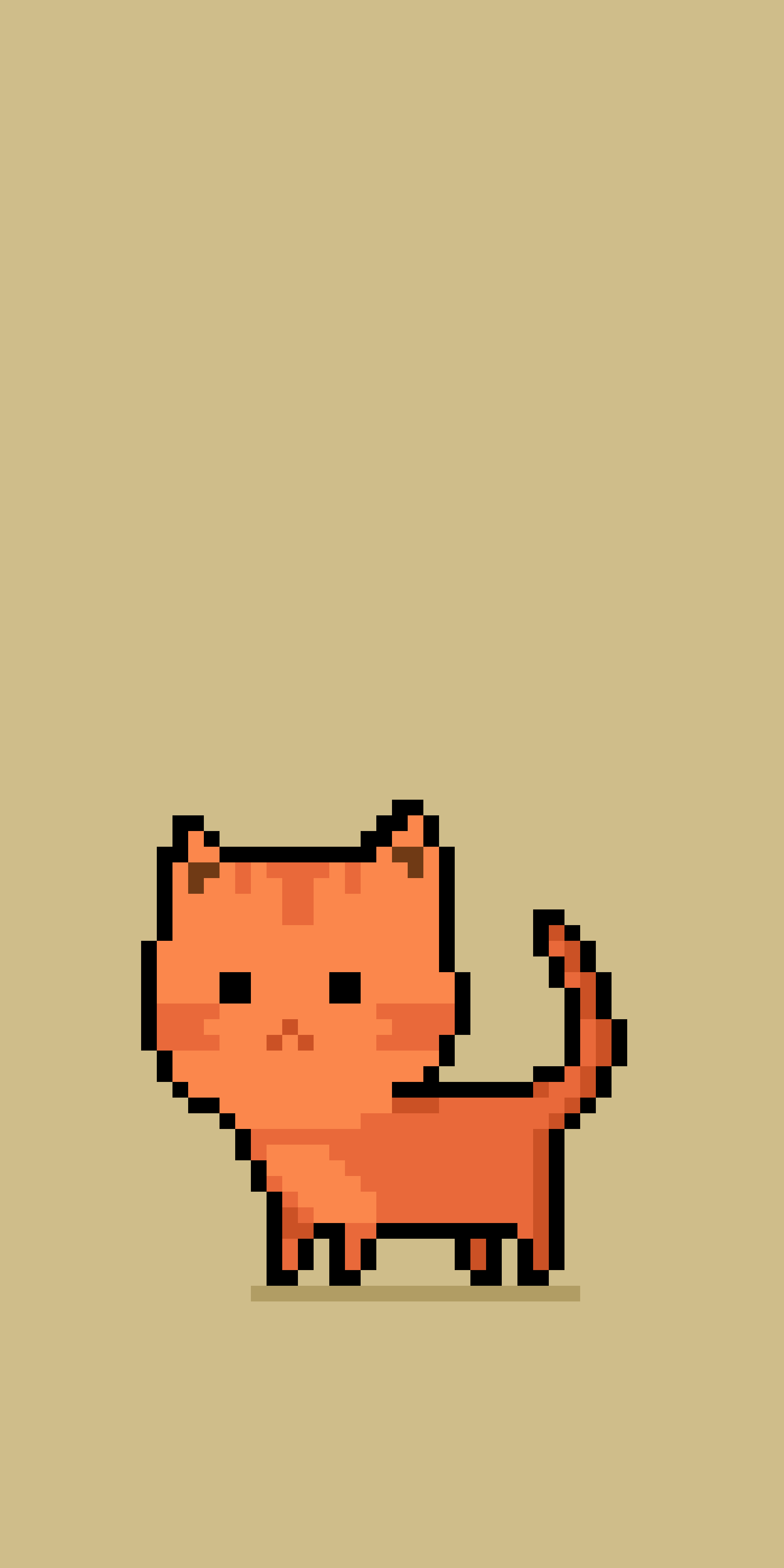 Orange Cat on non-Orange Canvas